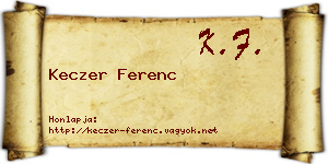 Keczer Ferenc névjegykártya