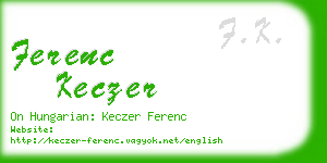 ferenc keczer business card